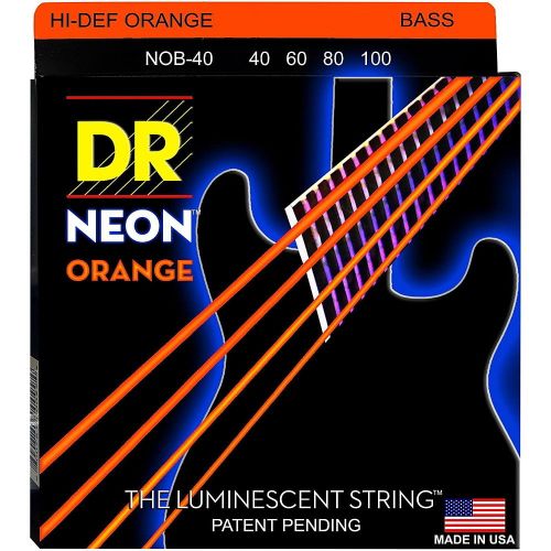  DR Strings NEON Hi-Def Orange Bass SuperStrings Light 4-String