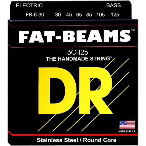  DR Strings Fat-Beams Stainless Steel Medium 6-String Bass Strings (30-125)