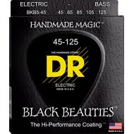 DR Strings Bass Strings, Black Beauties BASS Black Coated Nickel Plated Bass Guitar Strings on Round Core