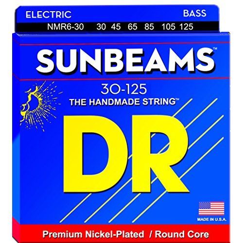  DR Strings Sunbeam - Nickel Plated Round Core 6 String Bass 30-125