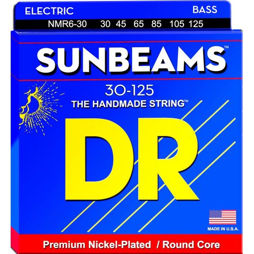  DR Strings Sunbeam - Nickel Plated Round Core 6 String Bass 30-125