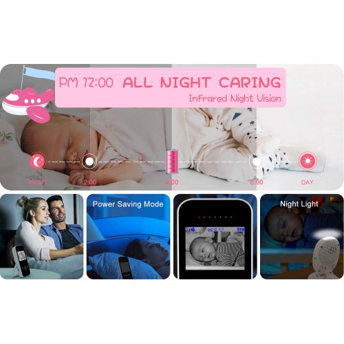  [아마존 핫딜] [아마존핫딜]DR. J Professional Video Baby Monitor, 2.4Ghz Wireless Digital Camera with Infrared Night Vision, 2-Way Talk Back, Temperature Sensor, Night Light, LCD Display, Lullabies