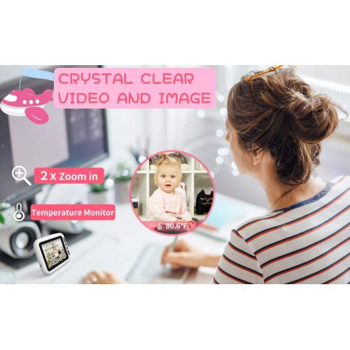  [아마존핫딜][아마존 핫딜] DR. J Professional 2 Cameras with 4.3 Video Baby Monitor, Auto-Switch Cameras, Up to 8 Hours 1200mAh Rechargeable Battery, Doggie Camera, 2-Way Talk, Power Saving/VOX, Zoom in, Night Vision, Temperat