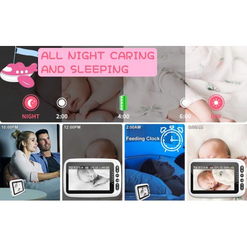  [아마존핫딜][아마존 핫딜] DR. J Professional 2 Cameras with 4.3 Video Baby Monitor, Auto-Switch Cameras, Up to 8 Hours 1200mAh Rechargeable Battery, Doggie Camera, 2-Way Talk, Power Saving/VOX, Zoom in, Night Vision, Temperat