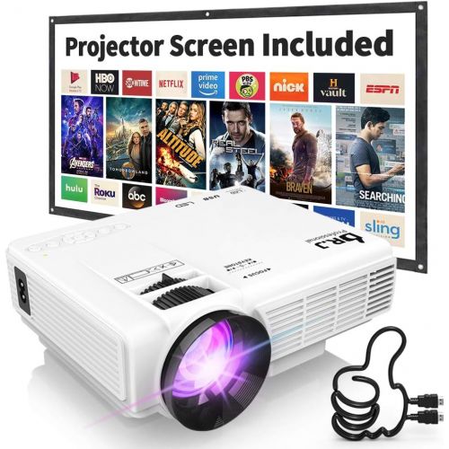  [아마존베스트]DR. J Professional HI-04 1080P Supported 4Inch Mini Projector with 170 Display - 40,000 Hours LED Full HD Video Projector, Compatible with HDMI,USB,SD (Latest Upgrade)