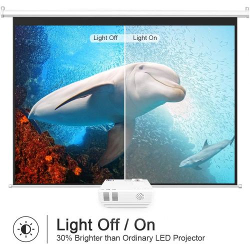  [아마존베스트]DR. J Professional HI-04 1080P Supported 4Inch Mini Projector with 170 Display - 40,000 Hours LED Full HD Video Projector, Compatible with HDMI,USB,SD (Latest Upgrade)