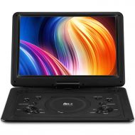 [아마존베스트]DR.Q 16.8 Portable DVD Player with 14.1“ Large HD Screen, 6 Hours Rechargeable Battery, Support USB/SD Card/Sync TV and Multiple Disc Formats, High Volume Speaker, DR. Q Black