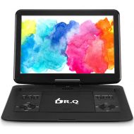 BD DR.Q 14.1 Inch Portable DVD Player with 6000mAh Rechargeable Battery, 270 Degree HD Swivel Screen, Remote Control, 5.9ft Car Charger, SD Card Slot, USB Port and Multiple Disc Forma