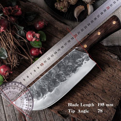  DRAGON RIOT Hand Forged Butcher Knife Men With The Pot Knife Cleaver 7.5 Inch High Carbon Steel Meat and Vegetable Cleaver Knife Full Tang Sharp Chef Knife for Kitchen Camping and BBQ