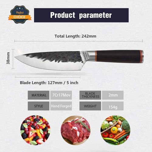  DRAGON RIOT Chef Knife Hand Forged Kitchen Utility Knife Meat Fruit Vegetable Knives Paring Knife Cooking Knife Set for Home Restaurant