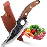 DRAGON RIOT Upgraded Huusk Kitchen Chef Knife Viking Knife with Sheath Japanese Forged Japan Knives Boning Knife Multipurpose Meat Knives Outdoor Camping BBQ Knife with Gift Box