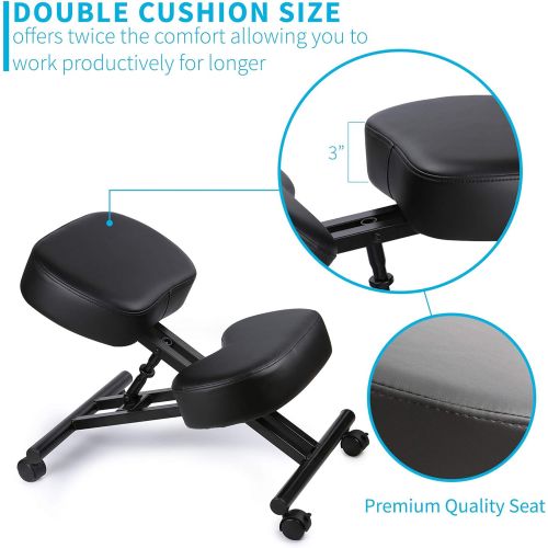  [아마존 핫딜]  [아마존핫딜]DRAGONN Ergonomic Kneeling Chair, Adjustable Stool for Home and Office - Improve Your Posture with an Angled Seat - Thick Comfortable Cushions