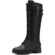 [아마존핫딜][아마존 핫딜] Amazon.com | DREAM PAIRS Womens Georgia Black Faux Leather Pu Knee High Riding Combat Boots - 7 M US | Knee-High