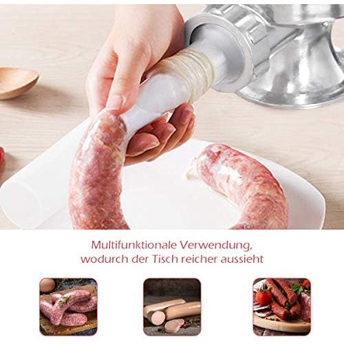  [아마존베스트]DREAMADE Sausage Filler Stainless Steel Sausage Filling Machine Meat Mincer Sausage Syringe Sausage Press with 4 Filling Pipes, Manual (1.5 L)