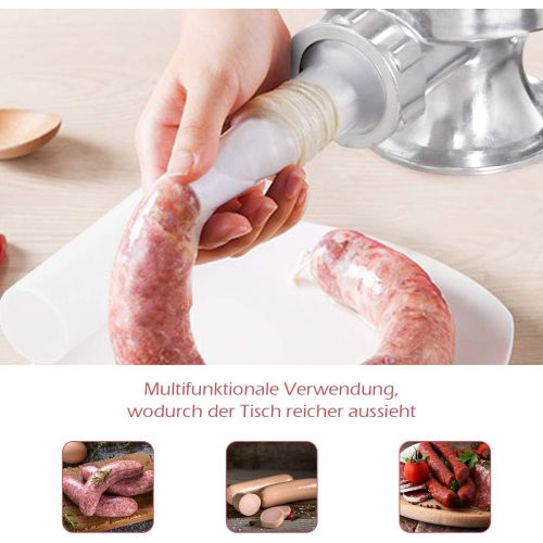  [아마존베스트]DREAMADE Sausage Filler Stainless Steel Sausage Filling Machine Meat Mincer Sausage Syringe Sausage Press with 4 Filling Pipes, Manual (1.5 L)