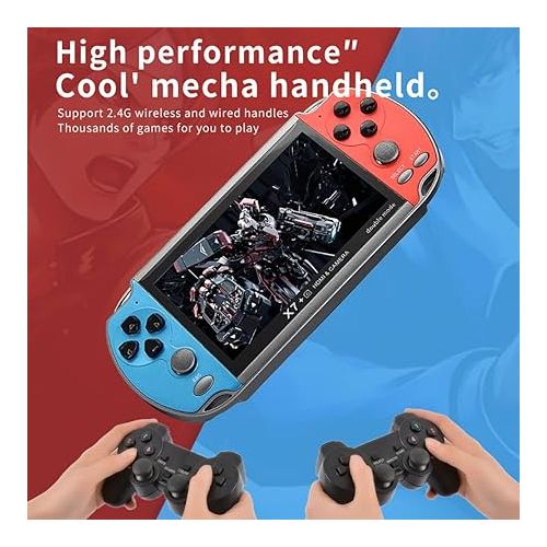  X7 Plus Handheld Game Console with Preload 10000 Games, Portable Video Games Support HDMI Output & Double Player, Classic Arcade Retro Game Player Gameboy Gift Present (4.3