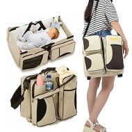 DREAMSOULE Dreamsoule 3-in-1 Diaper Bags:Portable Travel Bassinet,Baby Diaper Bag and Nappy Changing Station | Multifunctional Foldable Crib Mommy Bag with 5 Zippered Pockets for Newborn and