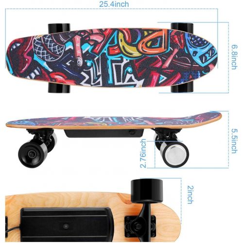  DREAMVAN Electric Skateboard Complete with Wireless Remote Control 350W Motor, 7 Lays Maple Longboard, Three-Speed Adjustable, Skate Boards Great for Teenager and Adult [US Stock]