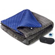 DREAMality Weighted Blanket 15 lbs 48x72 with Integrated Minky Weighted Blanket Cover - Heavy Weighted Blanket for Kids Adult Full Queen Twin Size - Premium Warm Weighted Blankets