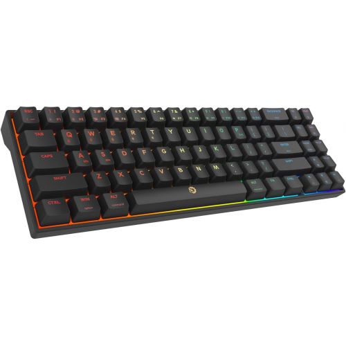  DREVO Calibur V2 PRO Bluetooth 5.1 Wireless RGB Mechanical Gaming Keyboard with Detachable USB-C Cable, Compatible with PC/Mac, 71-Key Compact US Layout (Outemu Brown, Black)