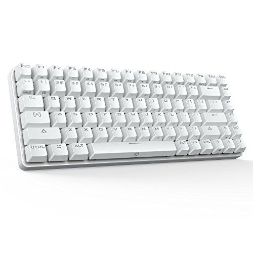  DREVO Excalibur Tenkeyless 84-Key White Backlit Full Metal Mechanical Gaming Keyboard Brown Switch-White