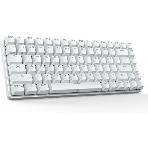  DREVO Excalibur Tenkeyless 84-Key White Backlit Full Metal Mechanical Gaming Keyboard Brown Switch-White