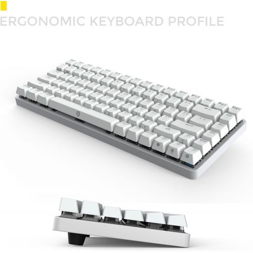  DREVO Excalibur Tenkeyless 84-Key White Backlit Full Metal Mechanical Gaming Keyboard Brown Switch-White