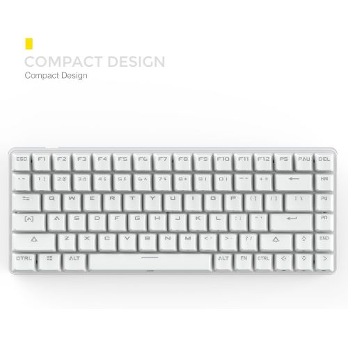  DREVO Excalibur Tenkeyless 84-Key White Backlit Full Metal Mechanical Gaming Keyboard Brown Switch-White