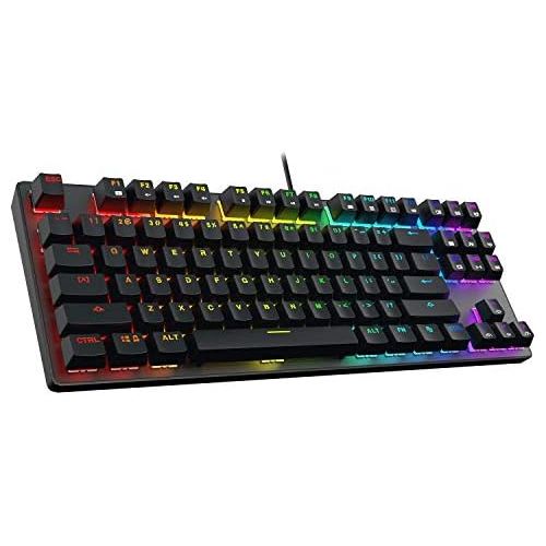  DREVO Tyrfing V2 Customizable RGB Compact 87 Keys Mechanical Gaming Keyboard USB Wired Tenkeyless Programming Macro Media Control Software Support Outemu Brown Switch Black