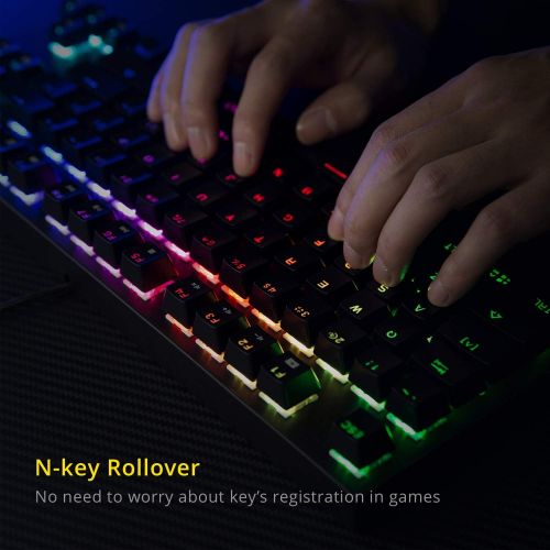  DREVO Tyrfing V2 Customizable RGB Compact 87 Keys Mechanical Gaming Keyboard USB Wired Tenkeyless Programming Macro Media Control Software Support Outemu Brown Switch Black