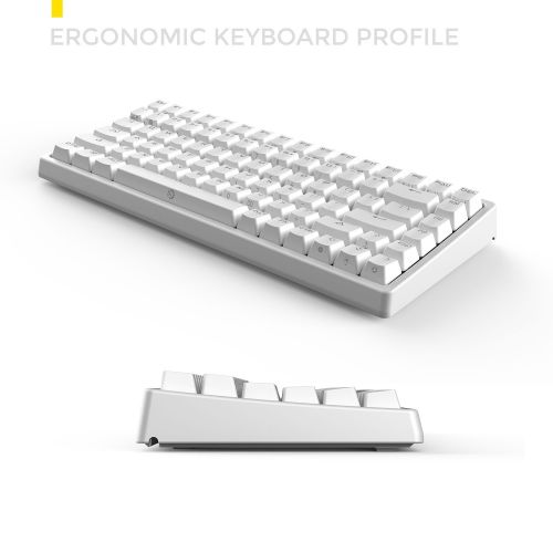  DREVO Gramr 84 Key Backlit USB Wired Tenkeyless Mechanical Gaming Keyboard Brown Switch-White