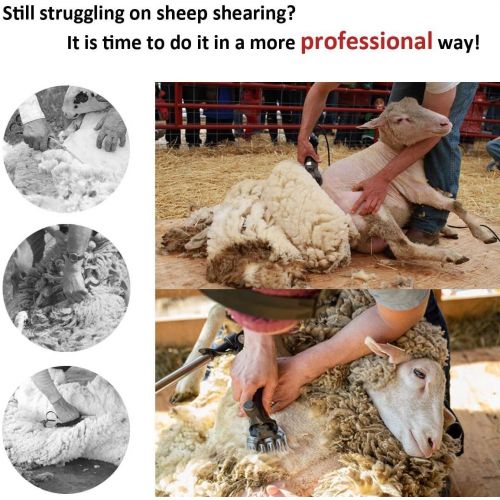  DRILLYR Sheep Shears Clippers Electric, 350W Animal Grooming Clippers 13 Teeth Blade, Livestock Shears and Livestock Grooming Supplies w/Grooming Carrying Case, 110V-240V