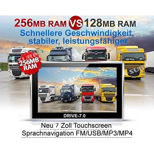  [아마존베스트]DRIVE-TECH Navigation Device for Truck(TRUCK), Car, BUS, MOBILE and CAMPER...Radar Warner, Free Map Update, Whole Europe Map (47 countries) Hazardous Goods, Free Sun Visor. (7 inch incl. TMC/