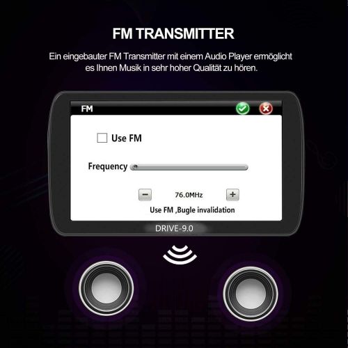  [아마존베스트]DRIVE-TECH 9 Inch Navigation System for Lorries, Cars, Caravans, Campers 50 countries in Europe, Text-to-Speech, Lifetime Map Updates. Lane assistant. Capacitive touch screen.radar