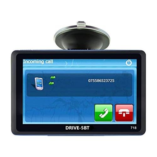  [아마존베스트]DRIVE-TECH 5 Inch GPS Navigation System for Truck, Car, Bus, Caravan and Camper. Radar Warner, Free Map Update, Hazardous Goods, Lane Assist (5 Inch With TMC, BT)