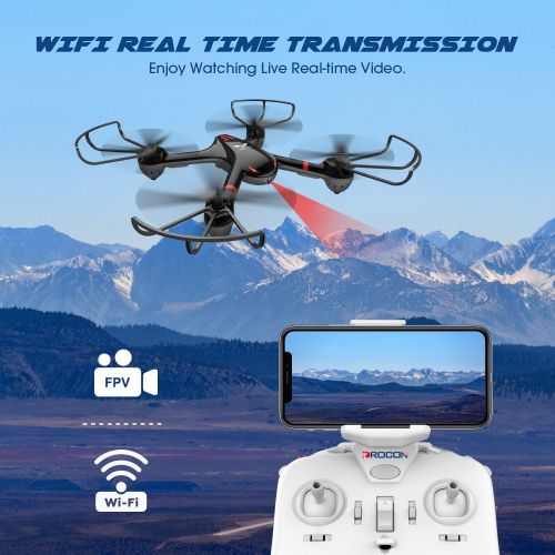 [아마존 핫딜]  [아마존핫딜]DROCON 2019 UpgradedTraining Drone for Beginners with Real-time Video, Wi-Fi FPV Quadcopter Equipped with Headless Mode and One-Key Return, Easy to Fly (Newest)