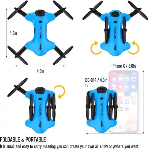  [아마존 핫딜] [아마존핫딜]DROCON Ninja Drone for Kids & Beginners FPV RC Drone with 720P HD Wi-Fi Camera,Quadcopter Drone with Altitude Hold, Headless Mode, Foldable Arms, One Key take Off/Landing, Blue