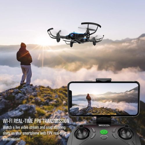  [아마존 핫딜] [아마존핫딜]DROCON Ninja Drone for Kids & Beginners FPV RC Drone with 720P HD Wi-Fi Camera,Quadcopter Drone with Altitude Hold, Headless Mode, Foldable Arms, One Key take Off/Landing, Blue