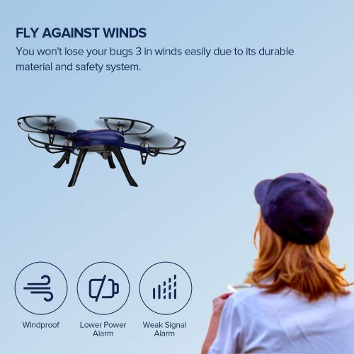  [아마존핫딜][아마존 핫딜] DROCON Bugs 3 Powerful Brushless Motor Quadcopter High Speed Flying Gopro Drone for Adults and Hobbyilists, Blue