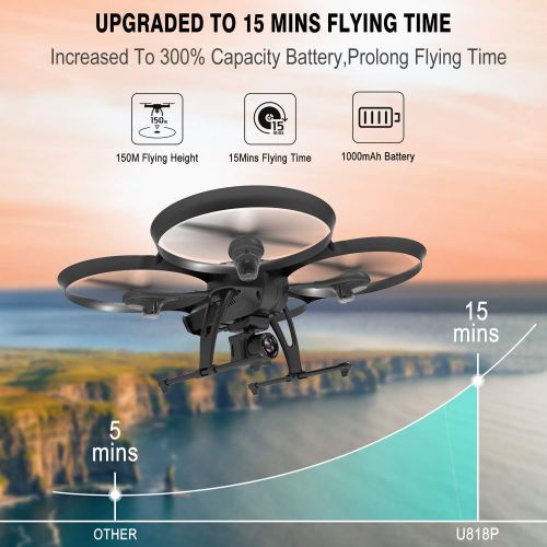  [아마존핫딜][아마존 핫딜] [Upgraded Big Size] DROCON Drone with Camera,720P 120°FOV FPV Real-time Video, Quadcopter Designed for Beginners with a 15-min Flight Time Modular Battery, Altitude Hold, 4GB TF Ca