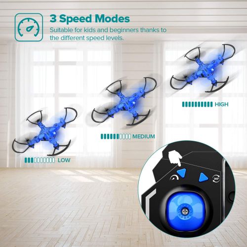  [아마존베스트]DROCON DC-65 Foldable Mini Drone for Kids, Beginner RC Quadcopter with Altitude Hold/3D Flips/Self-Rotating/Headless Mode/One-Key Take-Off & Landing/One-Key Return/Speed Adjustment