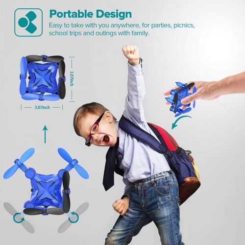  [아마존베스트]DROCON DC-65 Foldable Mini Drone for Kids, Beginner RC Quadcopter with Altitude Hold/3D Flips/Self-Rotating/Headless Mode/One-Key Take-Off & Landing/One-Key Return/Speed Adjustment