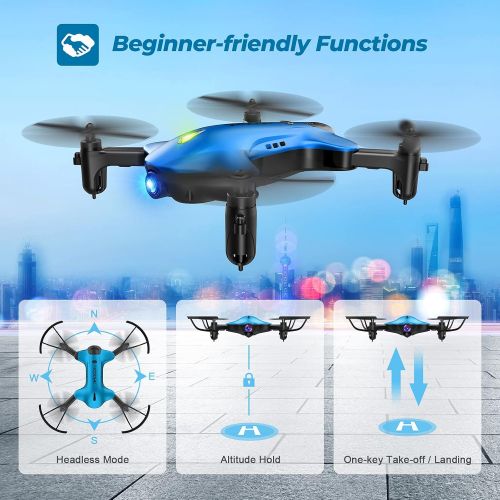  DROCON Ninja Drone for Kids & Beginners FPV RC Drone with 1080P HD Wi-Fi Camera, Quadcopter Drone with Altitude Hold, Headless Mode, Foldable Arms, One Key Take Off/Landing, Blue