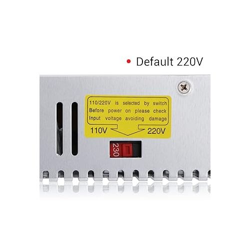  DROK 24V Power Supply, AC 110V/220V to DC 0-24V 20A 480W Buck Converter, Variable Adjustable Adapter Regulated 5V 12V 24V Volt Switching Voltage LED Transformer 20A Amp Charger for Computer Lab