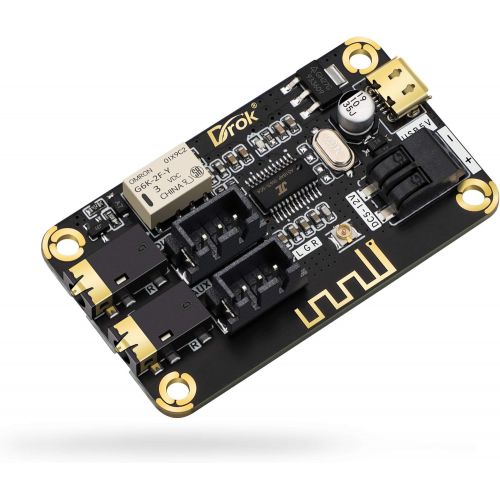  Blue~Tooth Board, DROK 12V Audio Receiver Blue~Tooth Module DC 5V-12V Portable Wire~Less Electronics Stereo Music Receive Circuit Chip with Micro USB Port for Headphone Speaker Hom