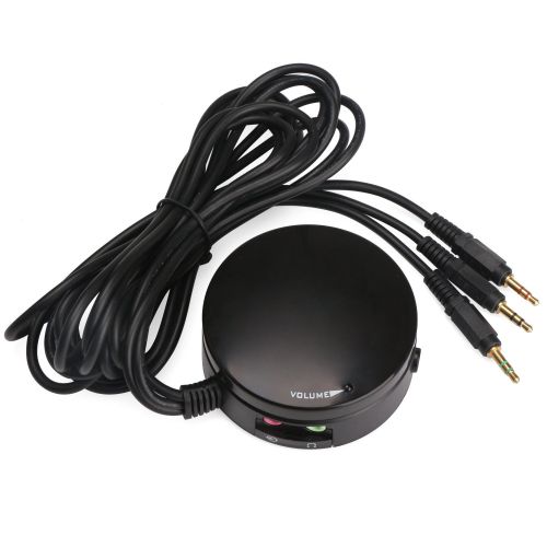  [아마존베스트]3.5mm Computer Volume Control Switch, DROK PC Speaker Headset Audio Volume Controller Headphone Sound Switchable Giant Volume Adjuster Knob with 3.5 mm Microphone Interface and 5 F