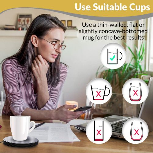  [아마존베스트]DROP OF DIVINITI Ultra-Sleek Coffee Mug Warmer - Keeps Coffee Hot - Lightweight Mug Warmer for Desk - 2-Setting Cup Warmer for Coffee, Tea, Hot Cocoa - Safe, Easy-to-Use Warming Plate - Candle Warm