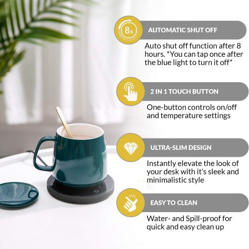  [아마존베스트]DROP OF DIVINITI Ultra-Sleek Coffee Mug Warmer - Keeps Coffee Hot - Lightweight Mug Warmer for Desk - 2-Setting Cup Warmer for Coffee, Tea, Hot Cocoa - Safe, Easy-to-Use Warming Plate - Candle Warm