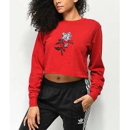 DROPOUT CLUB INTL. Spiegel Nothing Red Long Sleeve Crop T-Shirt