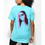DROPOUT CLUB INTL. x Earth To Monica 3D Heart Eyes Teal T-Shirt